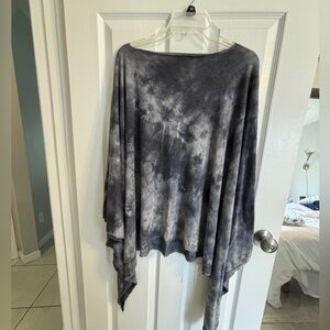 Grey Tie-Dye Poncho
